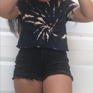 Bleach dye cropped tshirt